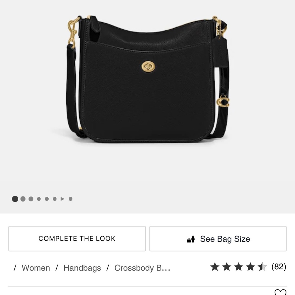Coach Chaise Black Pebbled Leather Crossbody Bag. Like new !